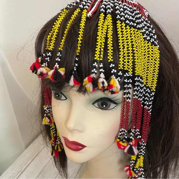 Vintage Handmade Native American Beaded Dangling Hair Comb Rare One of a Kind - Picture 8 of 12